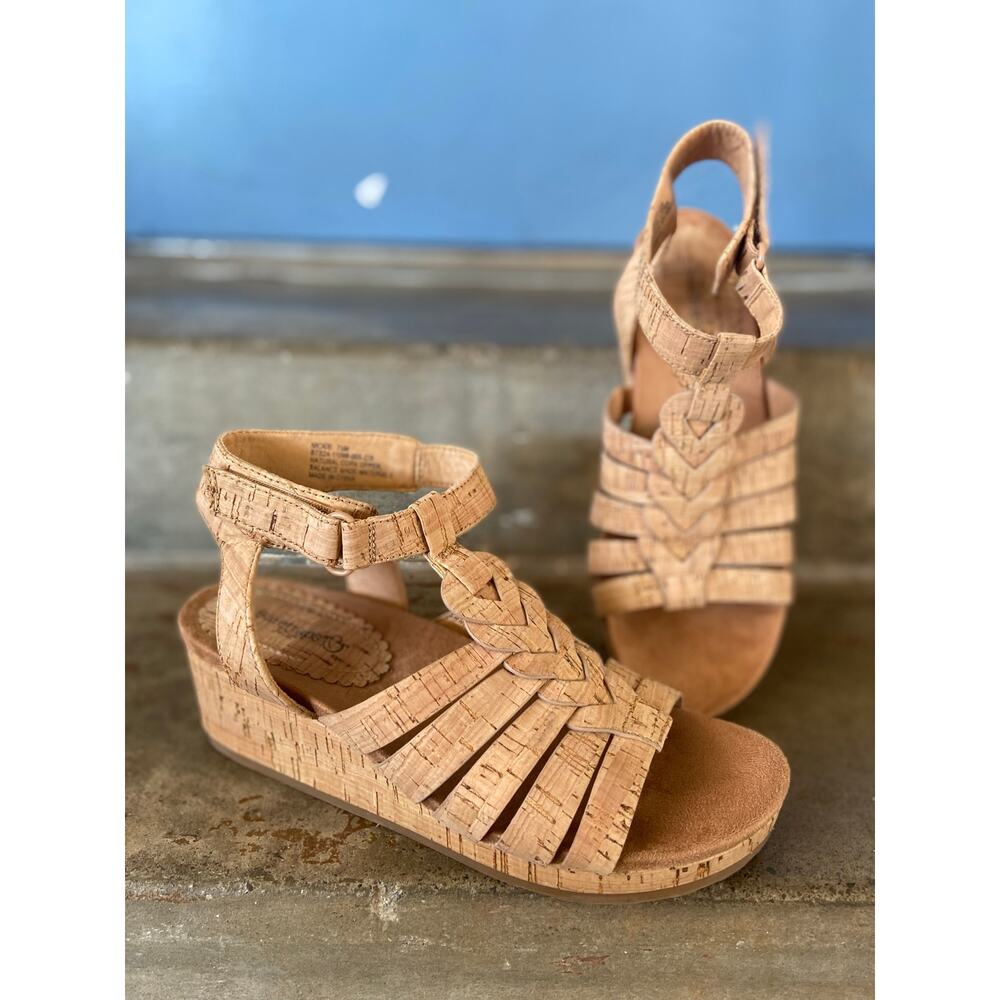 Baretraps Nickie natural cork gladiator style wedge sandal